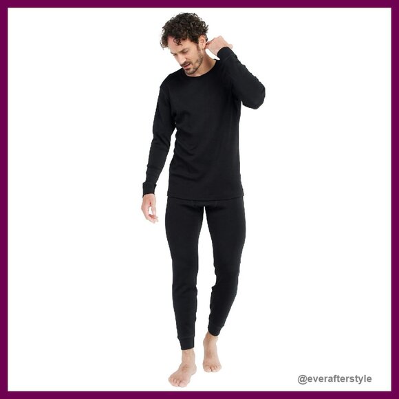 Men's Merino Wool Thermal Underwear Set Lightweight Midweight Base Layer